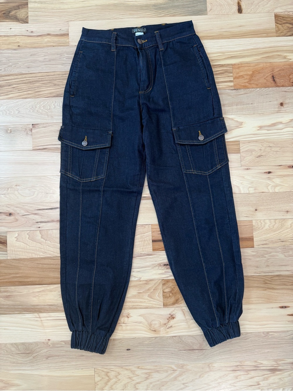 VENUS Dark Wash Denim Cargo Jogger Jeans Size 6